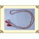 Пояс, ручное плетение «жгут» (красный-белый)