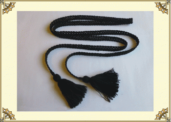 Пояс, ручное плетение «Макраме» (черный)