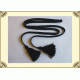 Пояс, ручное плетение «макраме» (удлиненный) (черный)