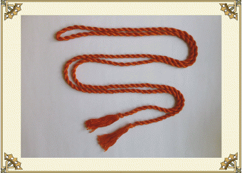 Пояс, ручное плетение, одноцветный, оранжевый