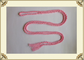 Пояс, ручное плетение, одноцветный, розовый